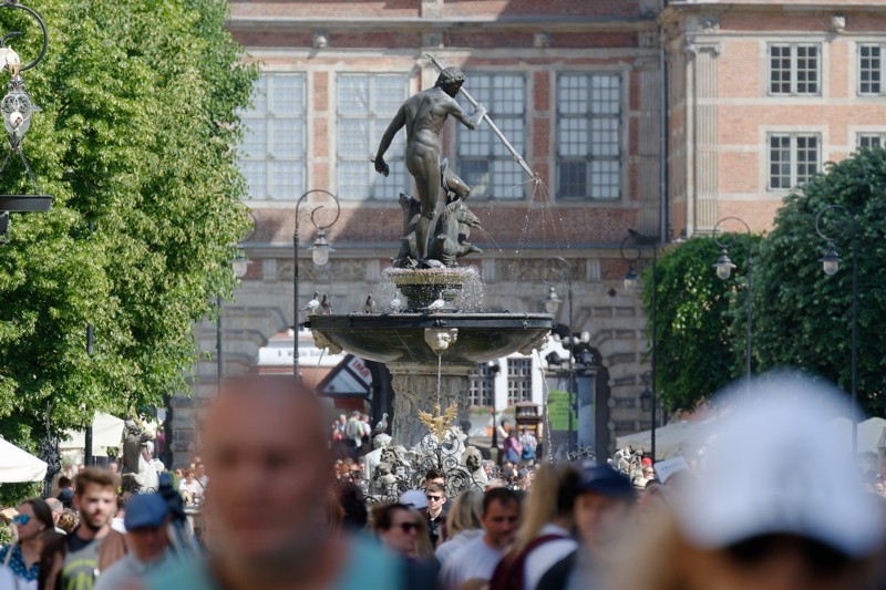 13 - The historic Neptune's Fountain, a Mannerist-Rococo masterpiece located on Long Market in Gdańsk, Poland